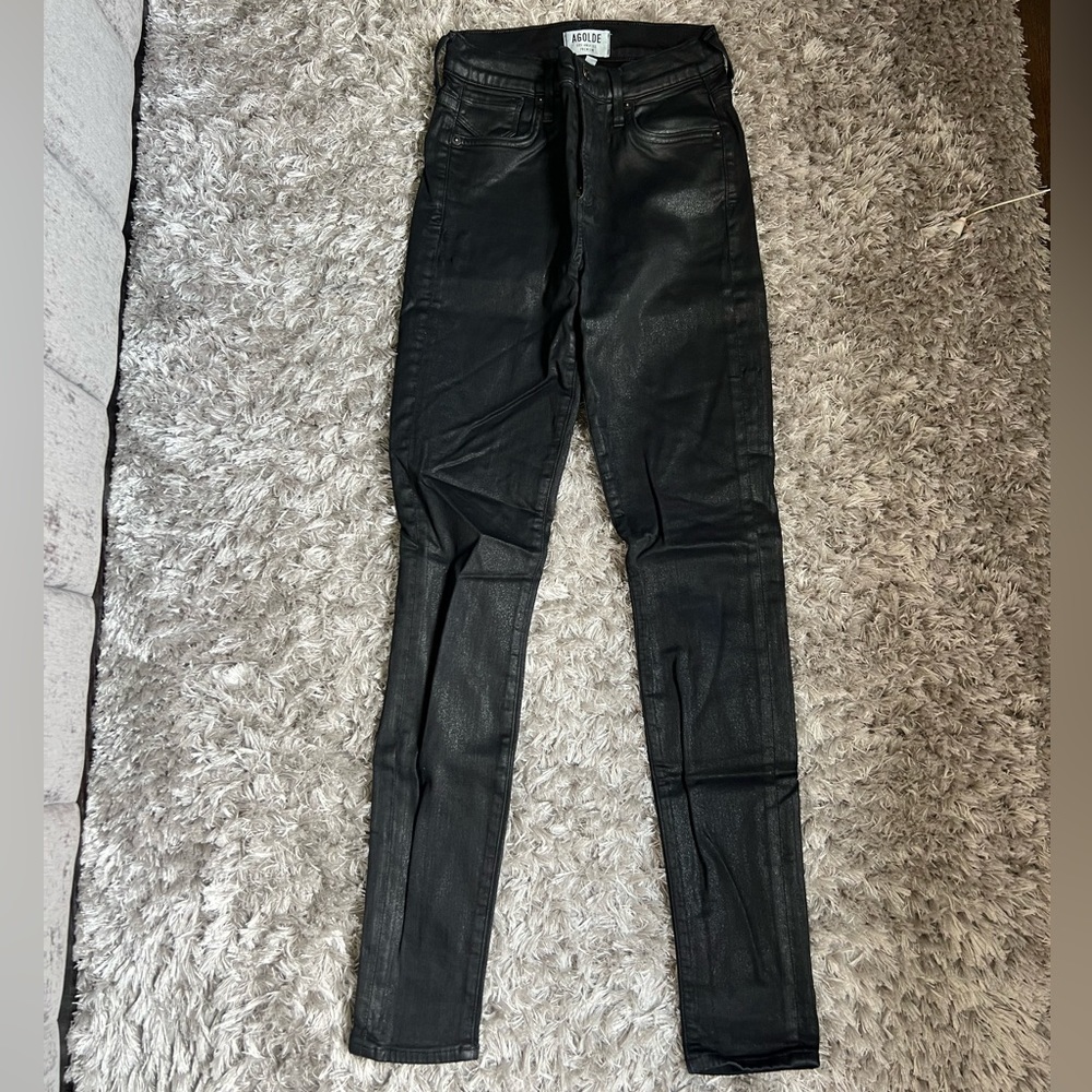 AGOLDE skinny coated jean